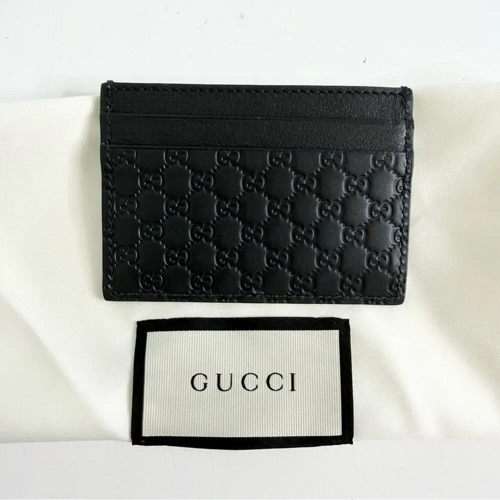 Gucci GG Guccissima Black Leather Card Holder - Picture 3 of 4